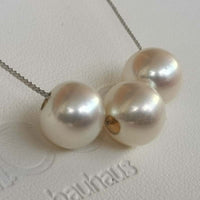 New Sterling silver  9.5-10mm Near Round FW Pearl Pendant Chain Necklace Ladies"s Jewelry