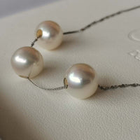 New Sterling silver  9.5-10mm Near Round FW Pearl Pendant Chain Necklace Ladies"s Jewelry