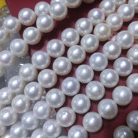 wholesale 1strand 10.5-11mm round white freshwater pearl string