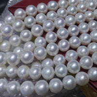 wholesale 1strand 10.5-11mm round white freshwater pearl string