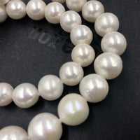 [ELEISPL]  AA Luster Natural Furrow Kasumi Pearl Necklace 10-12mm Round #22010061