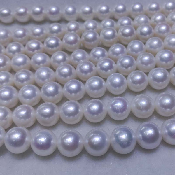 wholesale 1strand 10.5-11mm round white freshwater pearl string