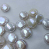 AAA 30 PCS 14-15mm coin loose pearl undrilled white or purple