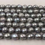 ELEISPL Lots 3 Strands 12mm Baroque Cultured Pearl Strings Gray Beads 16" #22010335