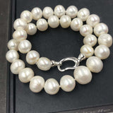 [ELEISPL] 11-14MM Near Round White Kasumi Pearl Necklace #22010064