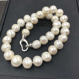 [ELEISPL] 11-14MM Near Round White Kasumi Pearl Necklace #22010064