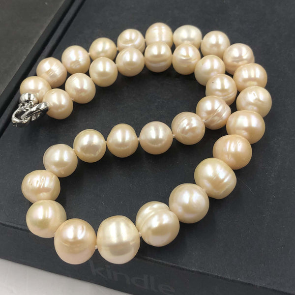 [ELEISPL] 11-13MM Potato Shape Light Pink FW Pearl Necklace 43cm Including Clasp #22010065