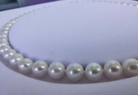 GORGEOUS 9mm Round White Real Pearl Necklace S925 Clasp Wedding Jewellry (中高档圆形9毫米淡水珍珠项链纯银扣）