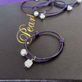 10X Unique natural pearl 9-10mm lavender hand knitting cord bracelet adjust size (批发天然珍珠手工编织手镯）