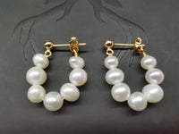 Lots 20 pairs Freshwater Pearl Earrings Handmade Circle Rings Fashion Jewellry For Women