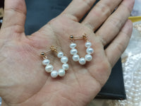 Lots 20 pairs Freshwater Pearl Earrings Handmade Circle Rings Fashion Jewellry For Women