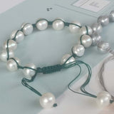 Lots 10 PCS Newly Handcraft Real Fresh Water Pearl Bracelet 9MM Girl's Gift Gray Black Pearls