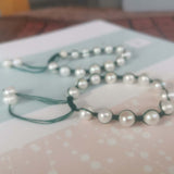 Lots 10 PCS Newly Handcraft Real Fresh Water Pearl Bracelet 9MM Girl's Gift Gray Black Pearls