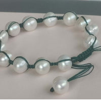 Lots 10 PCS Newly Handcraft Real Fresh Water Pearl Bracelet 9MM Girl's Gift Gray Black Pearls