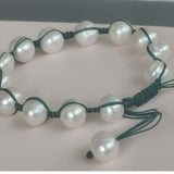 Lots 10 PCS Newly Handcraft Real Fresh Water Pearl Bracelet 9MM Girl's Gift Gray Black Pearls