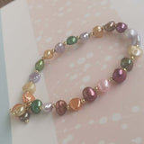 Lots 20Qty Genuins Fresh Water Cultured Pearl Bracelets Elastic Two-style Similar Multi-Colours Beads Girl's Jewellry