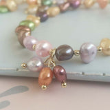 Lots 20Qty Genuins Fresh Water Cultured Pearl Bracelets Elastic Two-style Similar Multi-Colours Beads Girl's Jewellry