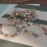 Lots 20Qty Genuins Fresh Water Cultured Pearl Bracelets Elastic Two-style Similar Multi-Colours Beads Girl's Jewellry