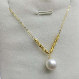 Gorgeous 8mm round pearl G18K necklace pendant