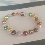 Lots 20Qty Genuins Fresh Water Cultured Pearl Bracelets Elastic Two-style Similar Multi-Colours Beads Girl's Jewellry