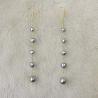 Western style G18k Beautiful silver gray pearl dangle earring