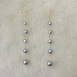 Western style G18k Beautiful silver gray pearl dangle earring