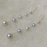 Western style G18k Beautiful silver gray pearl dangle earring