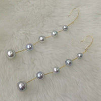 Western style G18k Beautiful silver gray pearl dangle earring