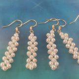 Handmade Women's Jewellry Earring White Freshwater Pearl Dangle  Golden Hook