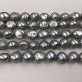 ELEISPL Lots 3 Strands 12mm Baroque Cultured Pearl Strings Gray Beads 16" #22010335