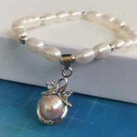 Wholesale Diverse Style Pendants Freshwater Pearl Bracelets 12 PCS 4-5mm Rice Beads