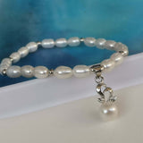 Wholesale Diverse Style Pendants Freshwater Pearl Bracelets 12 PCS 4-5mm Rice Beads