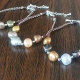 wholesale 10X PCS Baroque Real Pearl Bracelets Extra Chain 9-12mm Beads Fashion Jewellry lots