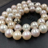 ELEISPL 10-11mm Luster Baroque Round White FW Pearl Necklace 17inch Smmoth Surface Multi-colours #22010008