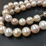 ELEISPL 10-11mm Luster Baroque Round White FW Pearl Necklace 17inch Smmoth Surface Multi-colours #22010008