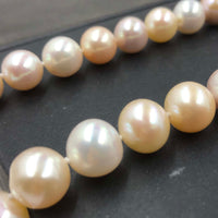 ELEISPL 10-11mm Luster Baroque Round White FW Pearl Necklace 17inch Smmoth Surface Multi-colours #22010008