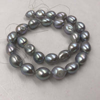 ELEISPL Lots 3 Strands 12mm Baroque Cultured Pearl Strings Gray Beads 16" #22010335