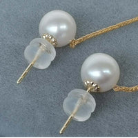 Newly Studs&Dangle AAA round Pearl 18k yellow gold women earring