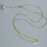 Top 8mm round white Akoya pearl pendant G18K Chain 45cm