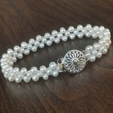 Elegant Handmade White Real Pearl Bracelet 4mm 16CM Girl''s Gifts