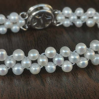 Elegant Handmade White Real Pearl Bracelet 4mm 16CM Girl''s Gifts