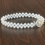 Elegant Handmade White Real Pearl Bracelet 4mm 16CM Girl''s Gifts