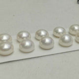 ELEISPL JEWELRY 10 pairs 11mm half round loose freshwater pearl