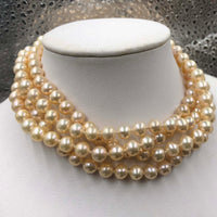 [ELEISPL] New Rare Nice Color Natural Pearl Necklace Shiny Luster 6mm 110cm Length Sweater Women's Jewelry #220100009