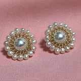 ELEISPL Hard Handcraft Jewelry Small Pearl Wholesale 16 Pairs Mixed Style Different G14KF 3-5MM FW Pearl Earrings