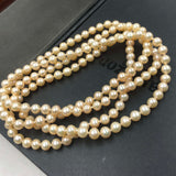 [ELEISPL] New Rare Nice Color Natural Pearl Necklace Shiny Luster 6mm 110cm Length Sweater Women's Jewelry #220100009