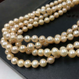 [ELEISPL] New Rare Nice Color Natural Pearl Necklace Shiny Luster 6mm 110cm Length Sweater Women's Jewelry #220100009