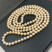 [ELEISPL] New Rare Nice Color Natural Pearl Necklace Shiny Luster 6mm 110cm Length Sweater Women's Jewelry #220100009