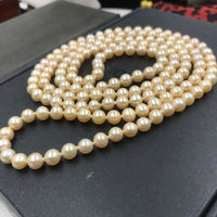 [ELEISPL] New Rare Nice Color Natural Pearl Necklace Shiny Luster 6mm 110cm Length Sweater Women's Jewelry #220100009