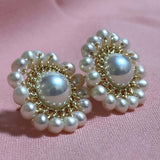 ELEISPL Hard Handcraft Jewelry Small Pearl Wholesale 16 Pairs Mixed Style Different G14KF 3-5MM FW Pearl Earrings